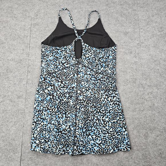 Athleta Infinity Dress Womens Small Blue Leopard Print Built-In Shorts Athletic - Picture 7 of 7
